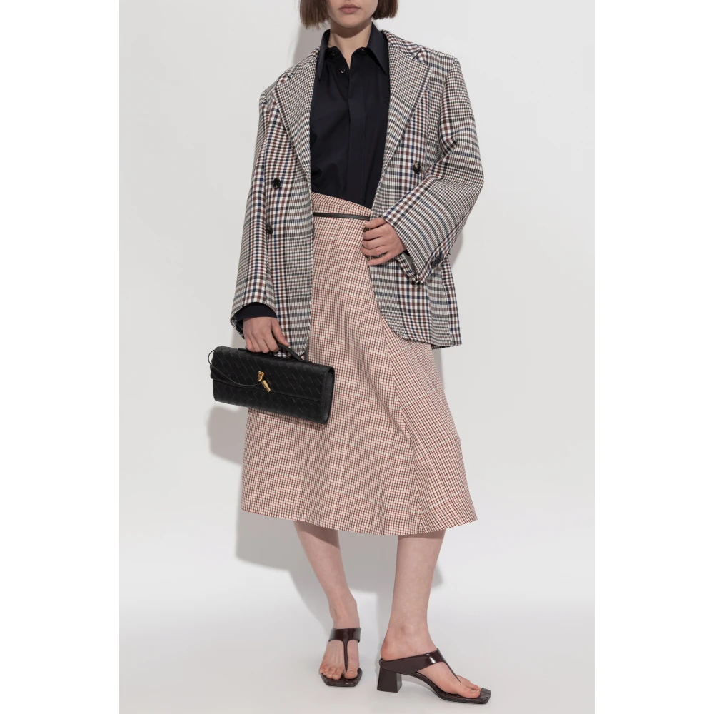 Bottega Veneta Double-breasted blazer met ruitpatroon Gray Dames