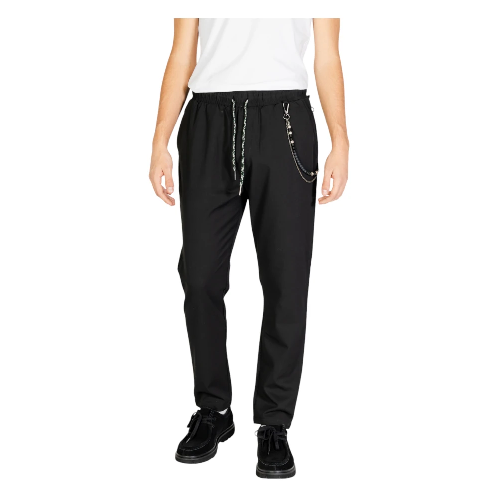 Gianni Lupo Zwarte polyesterblend herenbroek Black Heren
