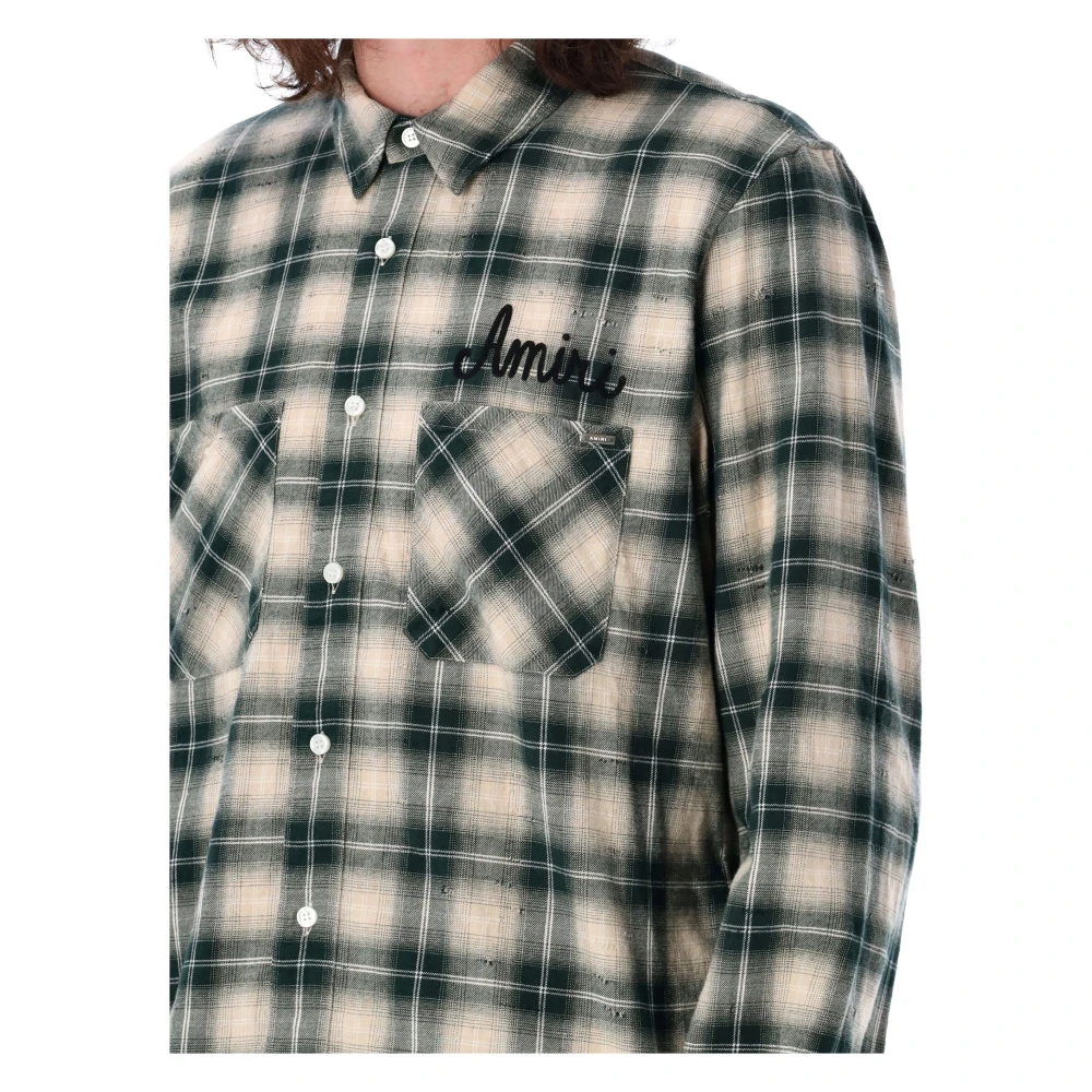 Amiri Evergreen Flanellen Overhemd met Ruitpatroon Multicolor Heren