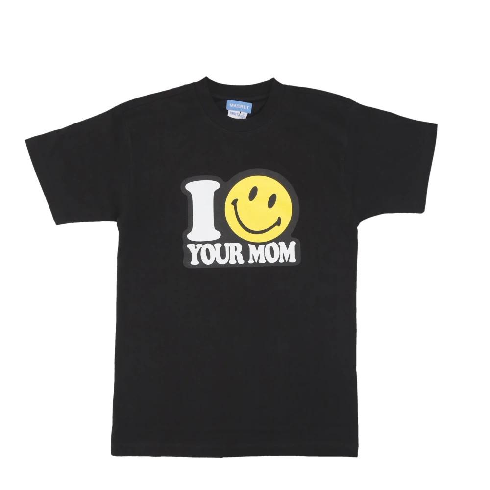 Market Men's Black T-Shirts, Xl, Smiley Tee T-Shirt