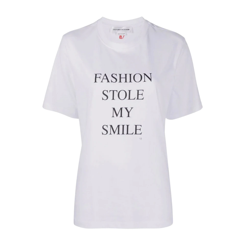 Victoria Beckham Stijlvol Katoenen T-Shirt White Dames