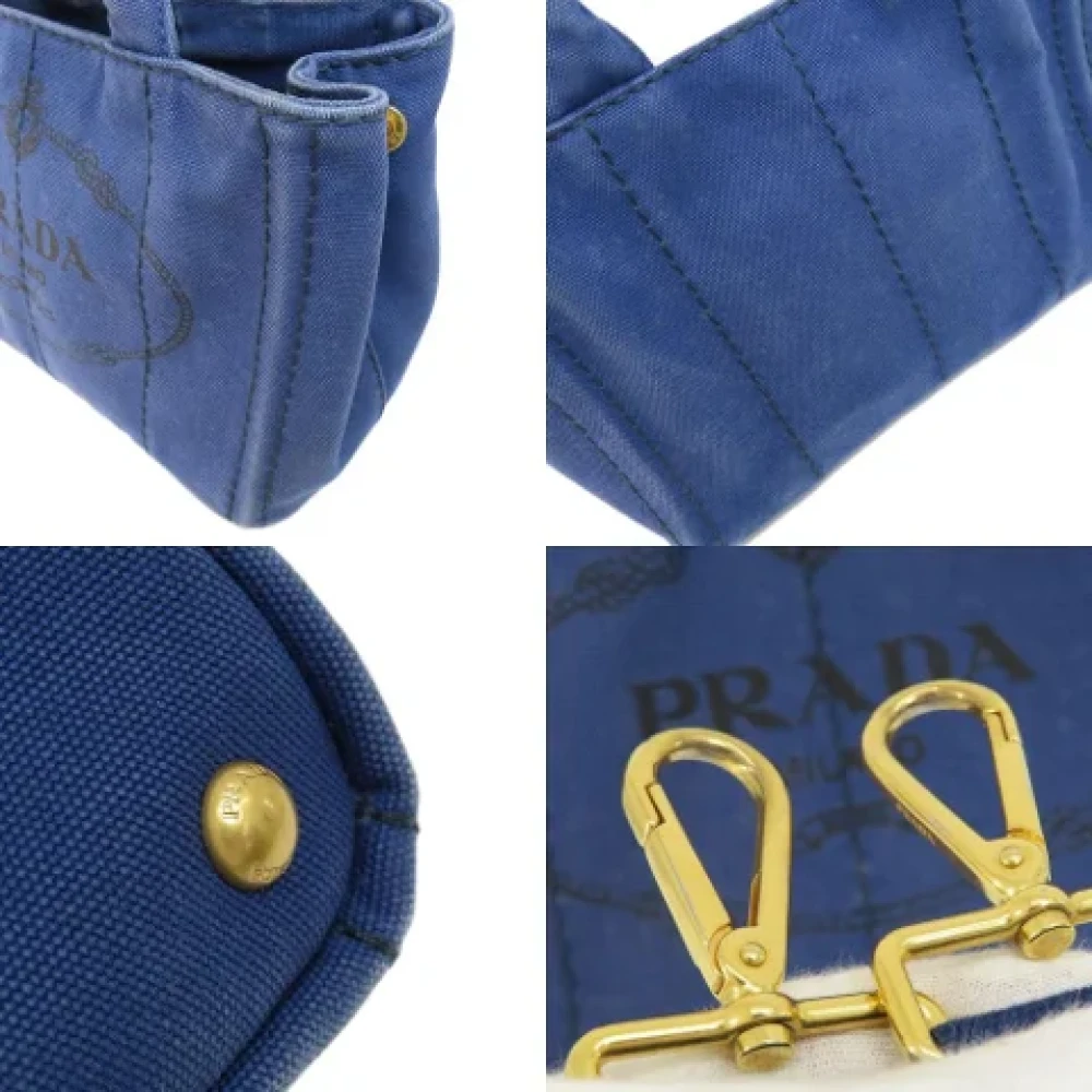 Prada Vintage Pre-owned Canvas handbags Blue Dames