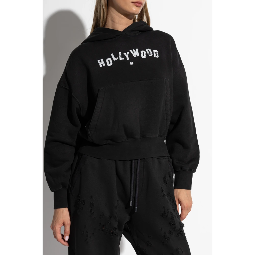 Amiri Logo Hoodie Black Dames