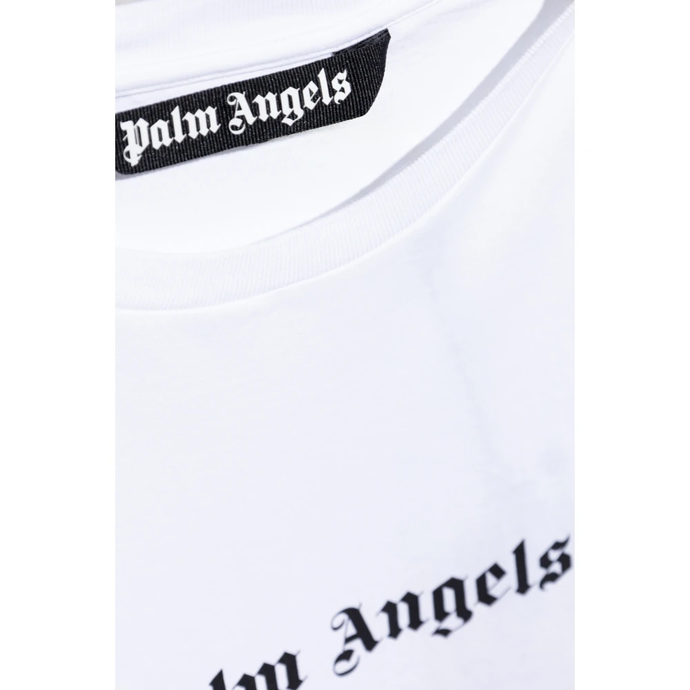 Palm Angels T-shirt met logo White Heren