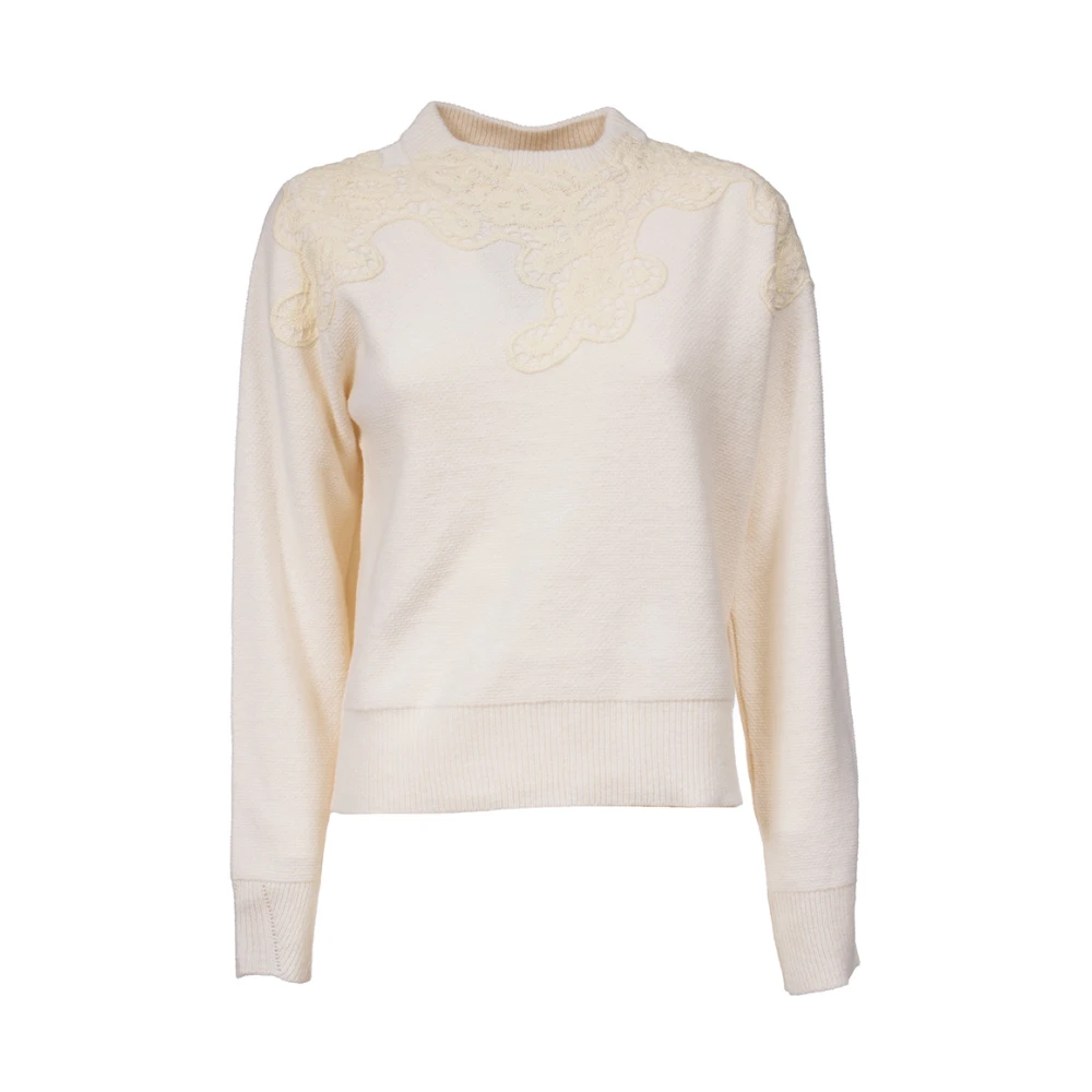 Ermanno Scervino Geborduurde Gebreide Trui White Dames