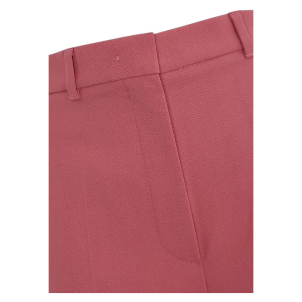 Max Mara Studio Roze Wol Crepe Broek Pink Dames