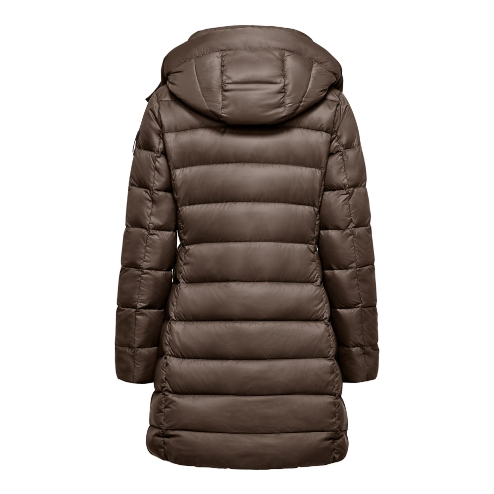 BomBoogie Stretch Nylon Down Jacket with Detachable Hood Brown Dames