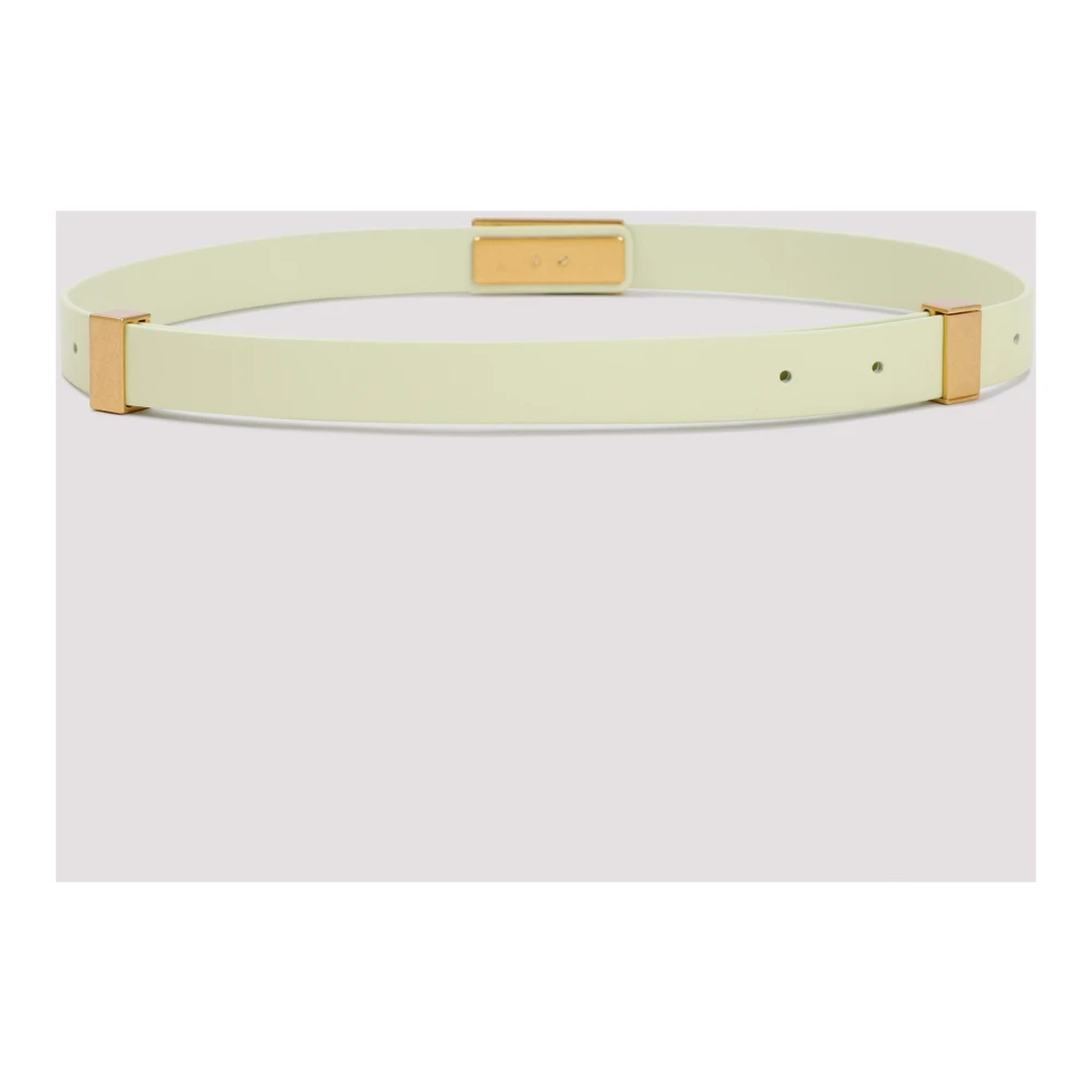 Bottega Veneta Citroen Gewassen Gouden Leren Riem Beige Dames