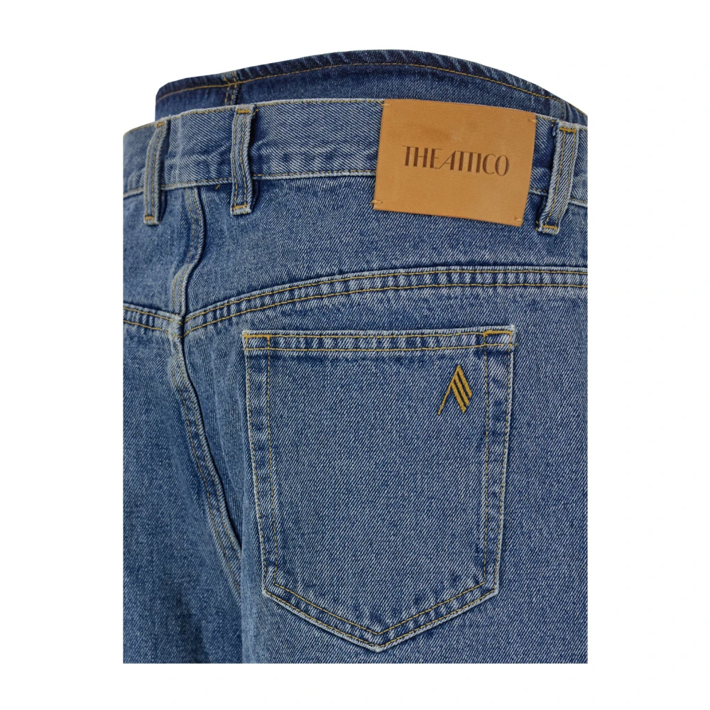 The Attico Blauwe Denim Five-Pocket Jeans Regular Fit Blue Dames