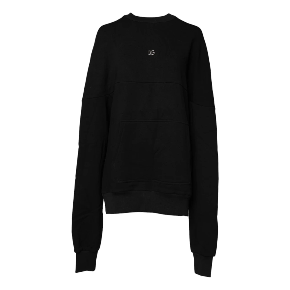 Dolce & Gabbana Women's Black Cotton Crew Neck Sweatshirt 2XS