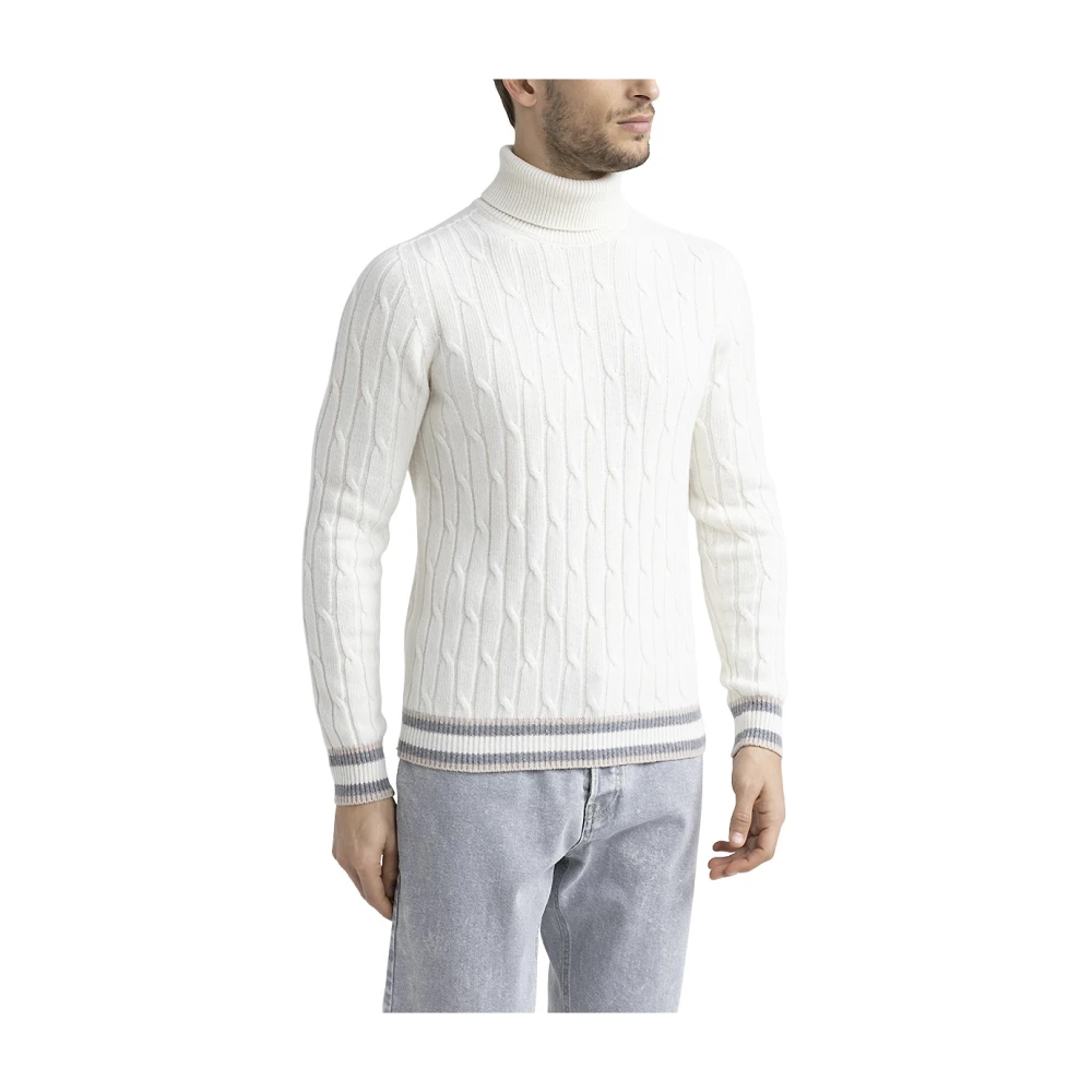 PESERICO Wollen en kasjmier coltrui White Heren