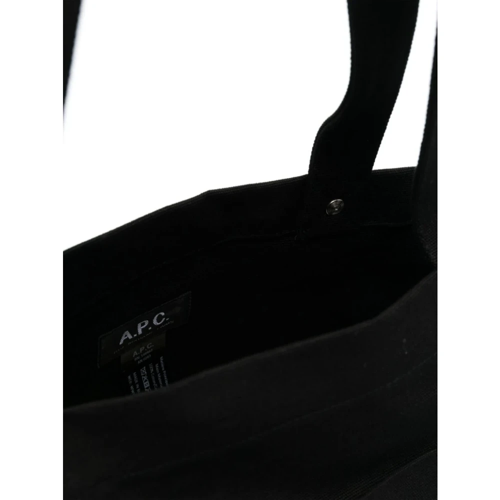 A.p.c. Zwarte Tote Tas met Logo Borduurwerk Black Dames