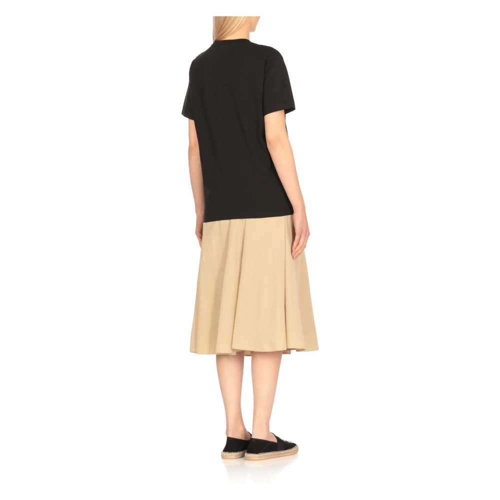 Kenzo Zwarte Bloemenlogo T-shirt Black Dames