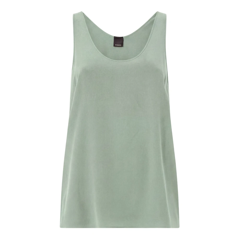 Pinko Women's Green Sleeveless Tops, S, Crazy Canottiera