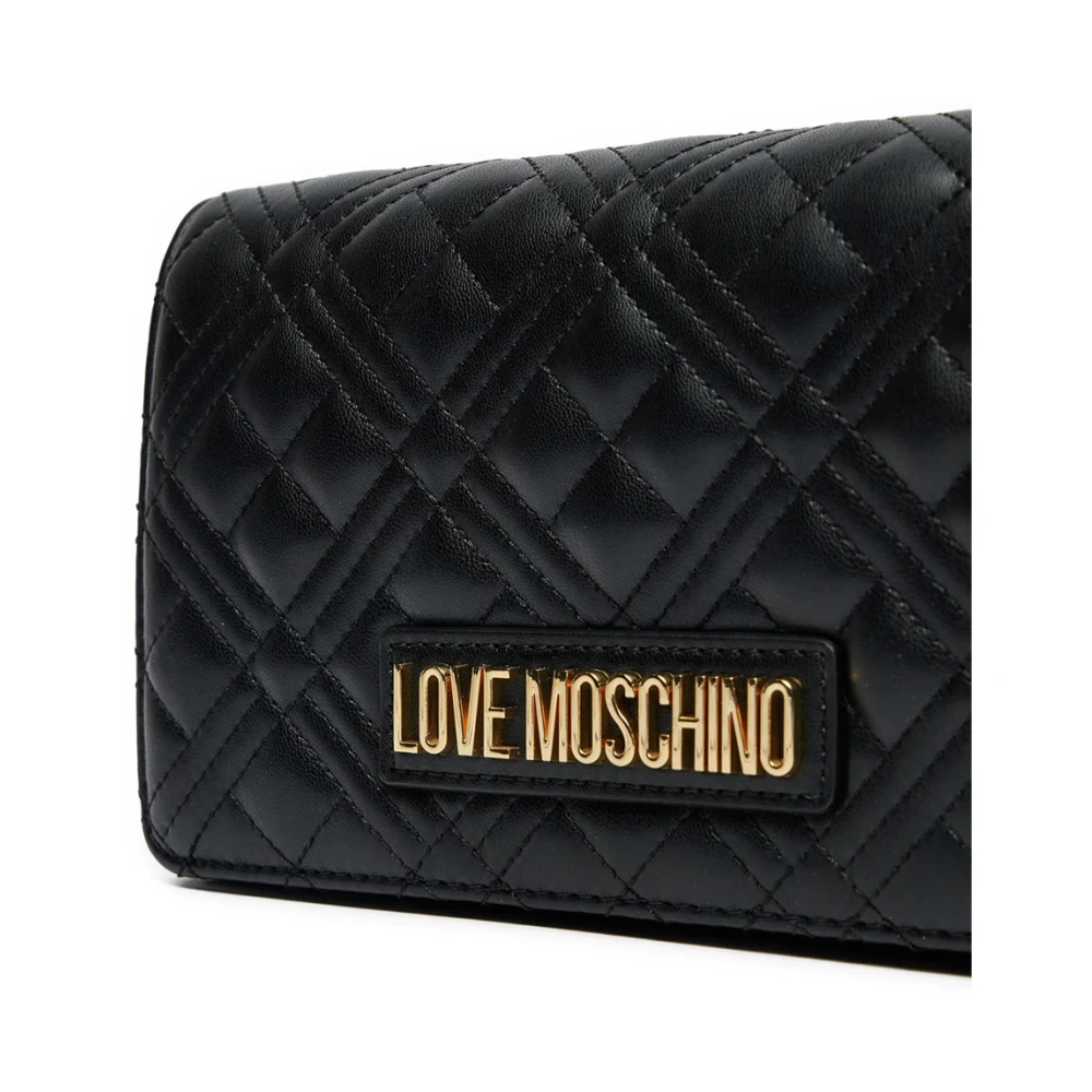 Love Moschino Gewatteerde Ketting Logo Schoudertas Black Dames