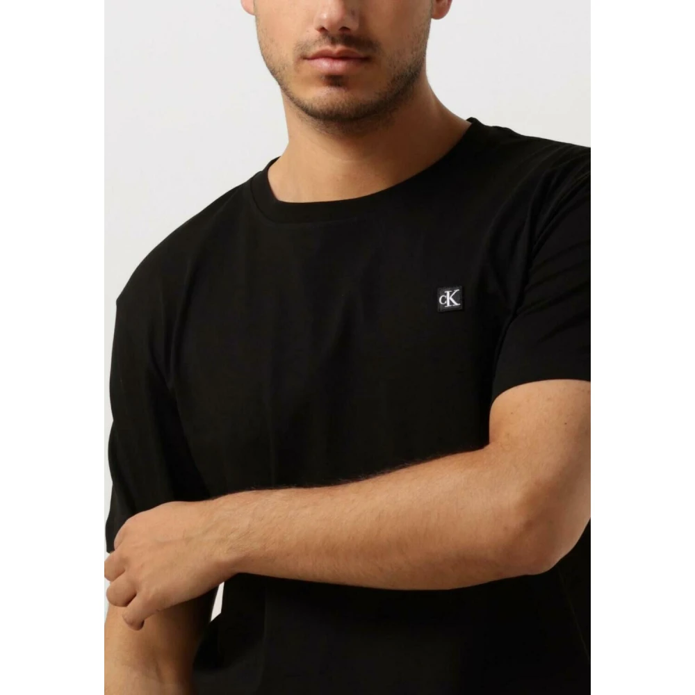 Calvin Klein Heren Polo T-shirt met Geborduurd Badge Black Heren