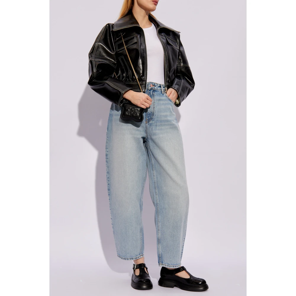 Ganni Logo-geborduurd top White Dames