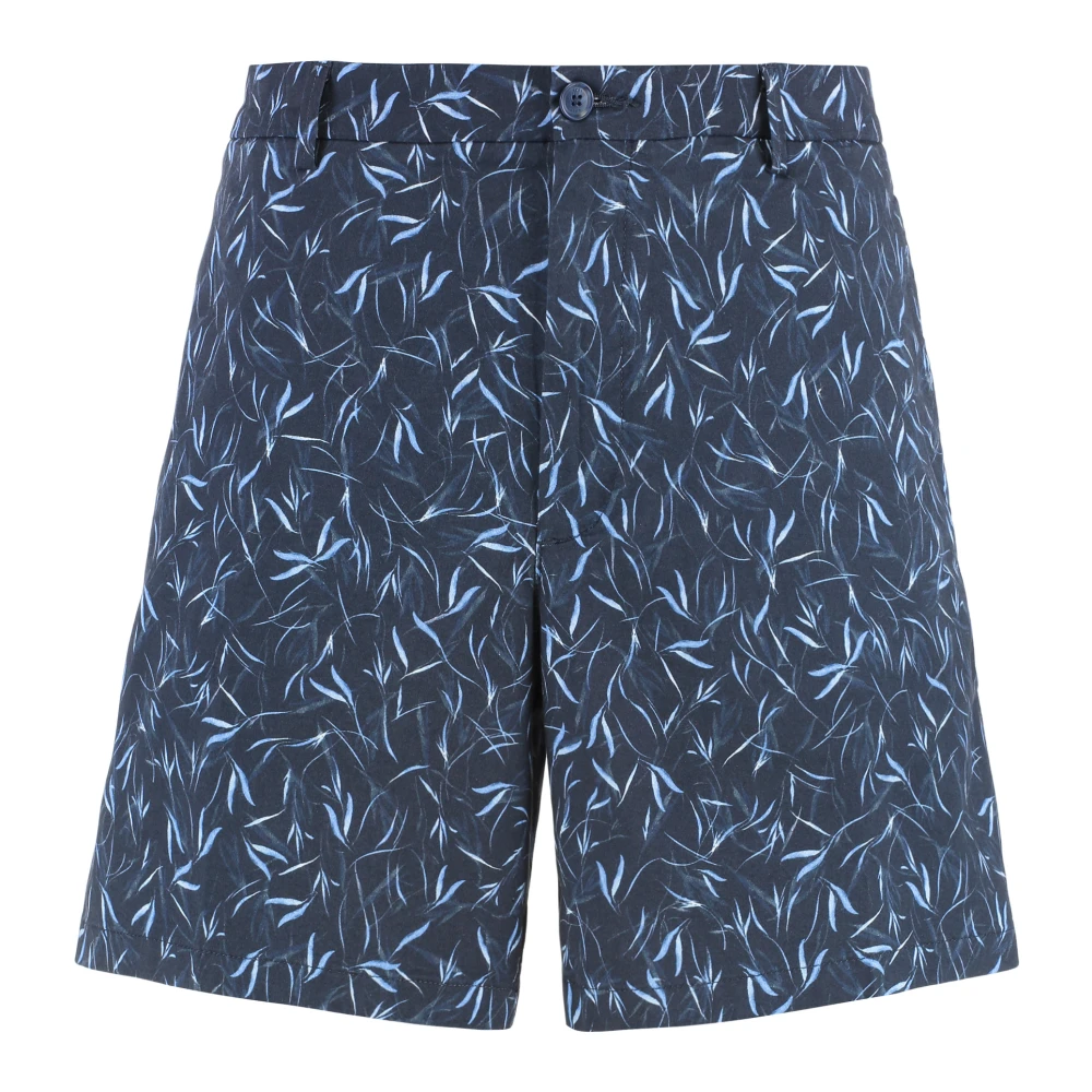 Hugo Men's Blue Casual Shorts, Xl, Cotton Bermuda Shorts With Pockets
