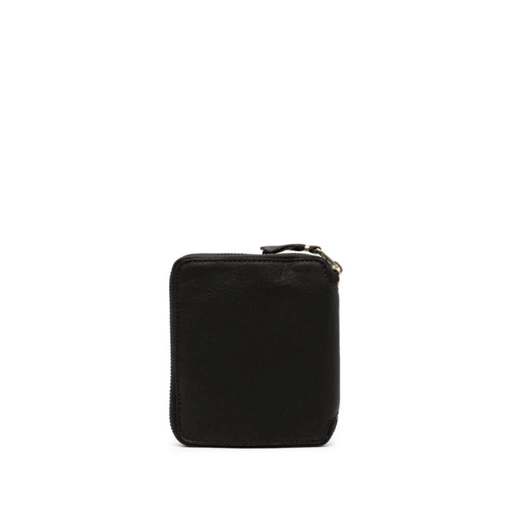 Comme des Garçons Zwarte Leren Ritsportemonnee Black Heren