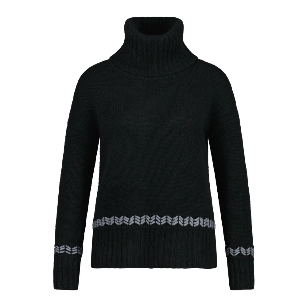 Kujten Kashmir Turtleneck Tröja Grovstickad Black, Dam