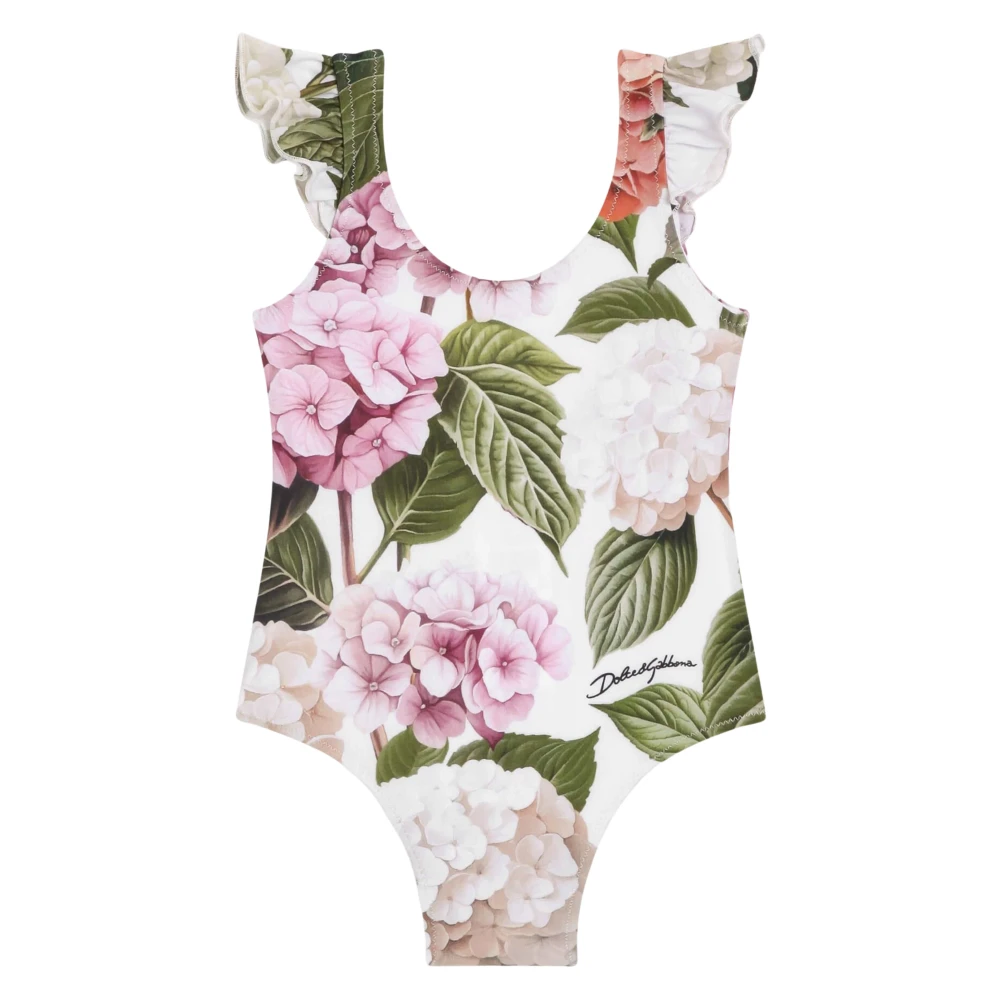 Dolce & Gabbana Multicolor Kids Swimsuits, Female, 18 M, Baby Girls Hydrangea Print Swimsuit In Multicolour