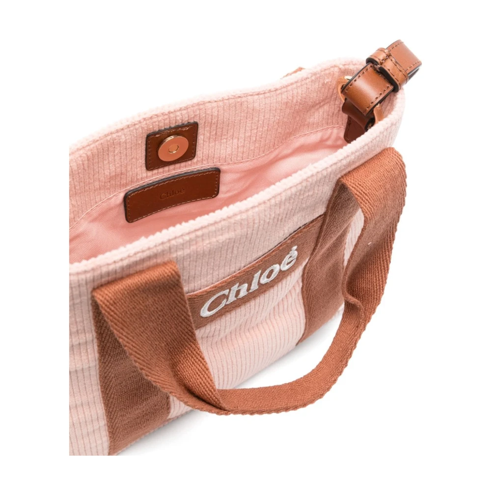 Chloé Roze Corduroy Leren Schoudertas Pink Dames