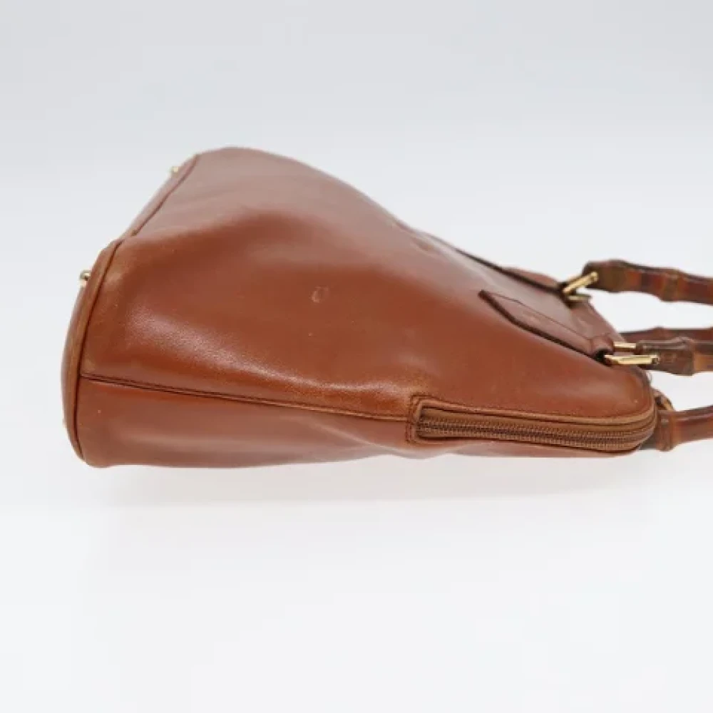 Gucci Vintage Pre-owned Leather handbags Brown Dames
