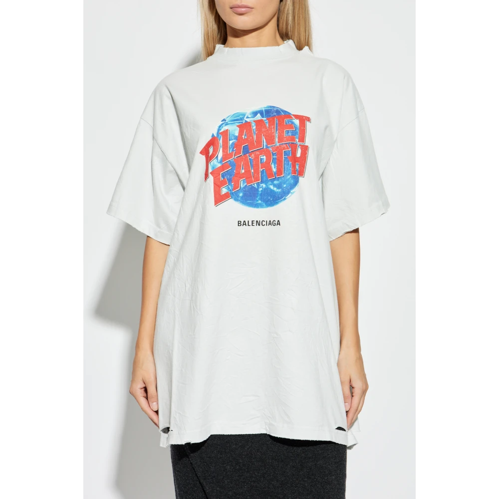 Balenciaga T-shirt met `vintage` effect Gray Unisex