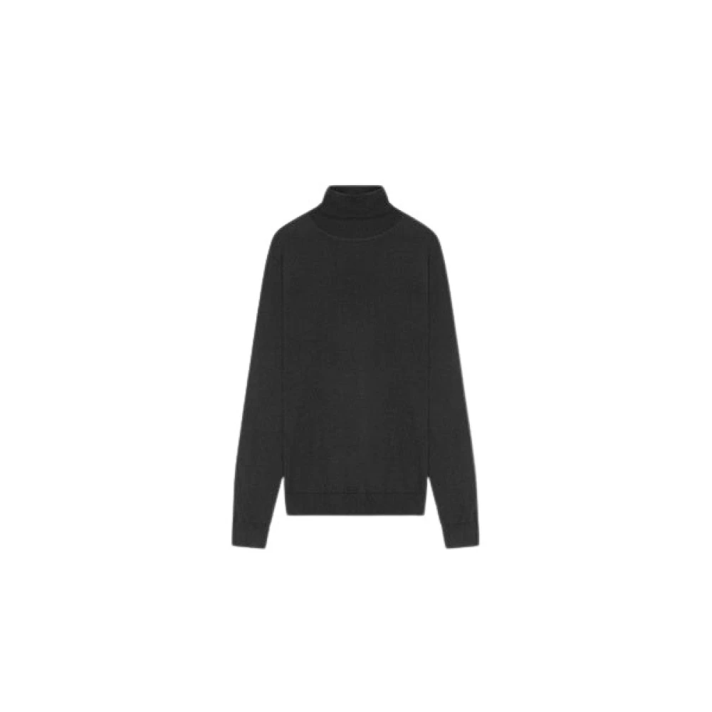 Nn07 Wollen Coltrui Zwart Geribbeld Black Heren