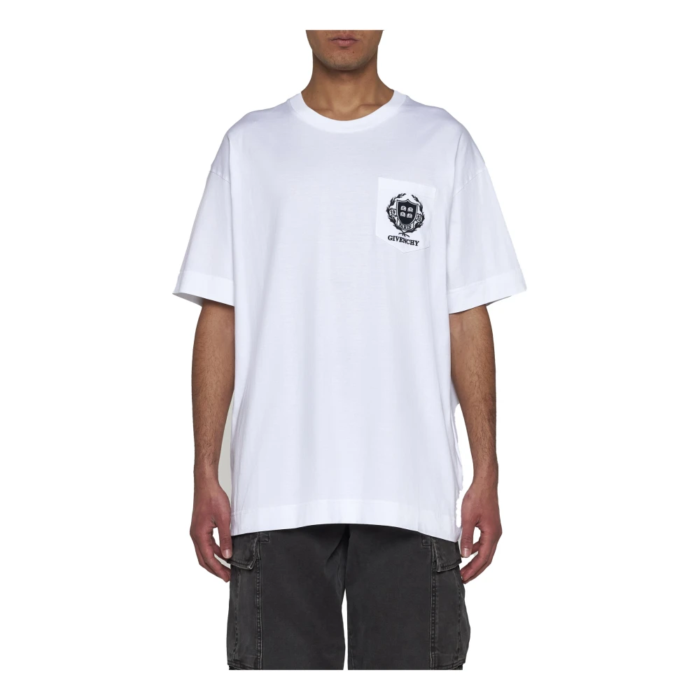 Givenchy Casual T-shirt met korte mouwen en zak White Heren
