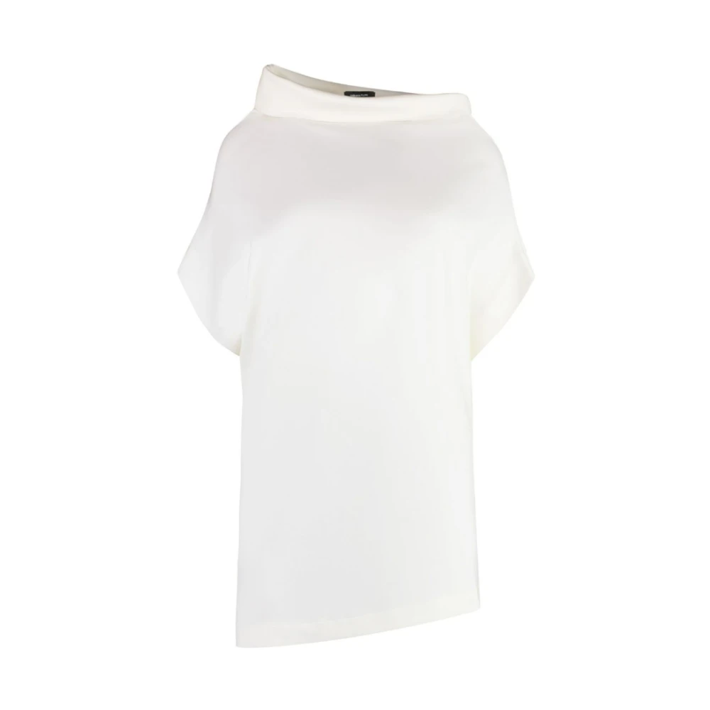 Fabiana Filippi Witte Asymmetrische Halslijn Blouse Kapmouwen White Dames