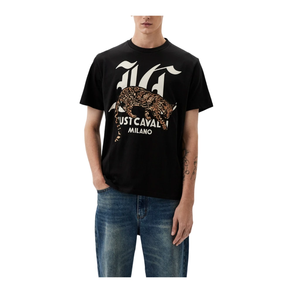 Just Cavalli Black T-Shirts, Male, L, T-Shirts And Polos