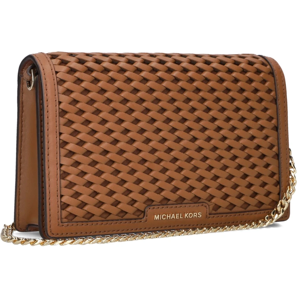 Michael Kors Leren Flap Chain Crossbody Bag Brown Dames