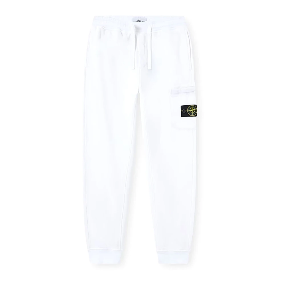 Stone Island Boys White Pantalone - Sweatpants - Xl - Kids
