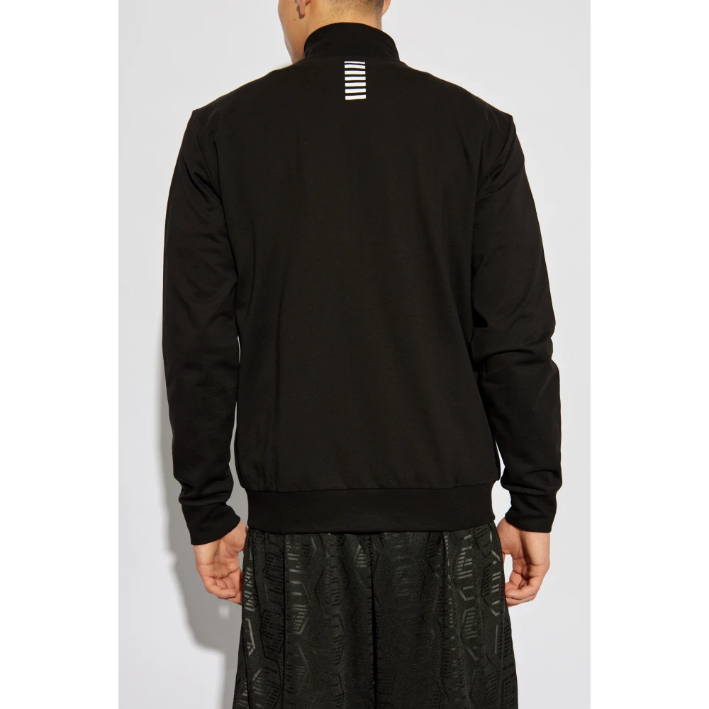 Emporio Armani EA7 Sweatshirt met logo Black Heren