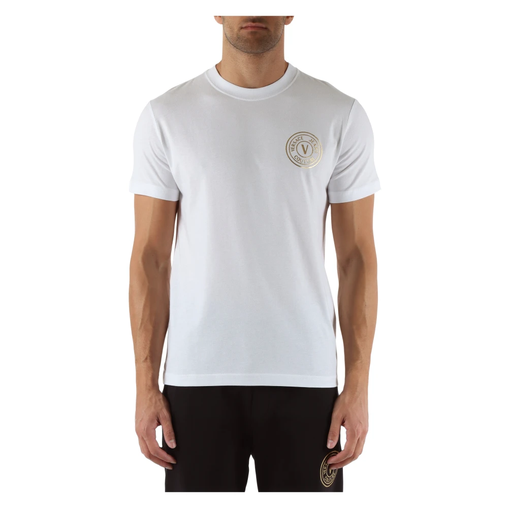 Versace Jeans Couture Slim Fit Katoen Logo Print T-shirt White Heren