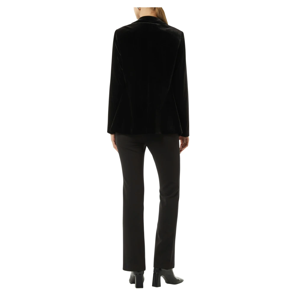 comma Stijlvolle Blazer met Reverskraag Black Dames