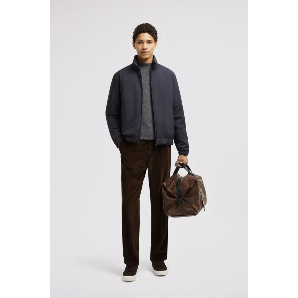 Moncler Navy Short Down Jacket Blue Heren