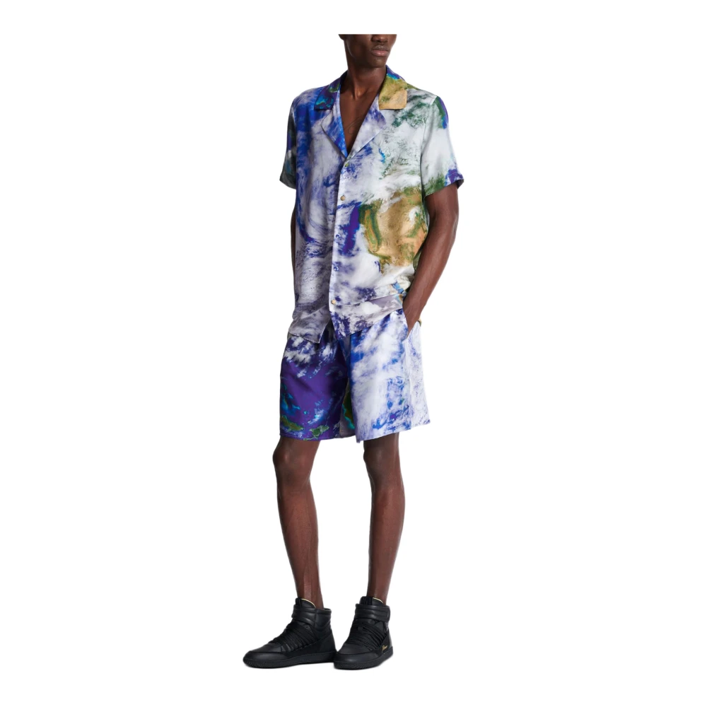 Balmain Pyjamashirt met aardprint Multicolor Heren
