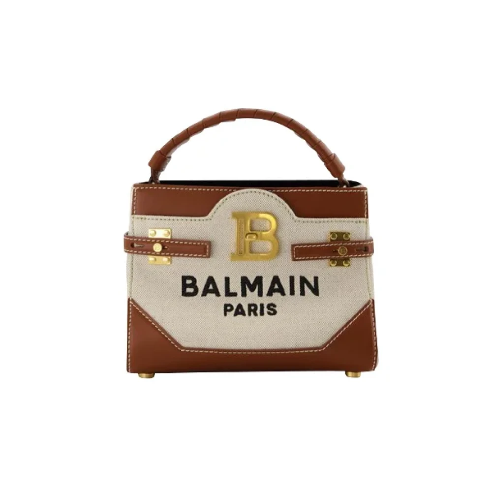 Balmain Pre-owned Canvas handbags Brown Dames