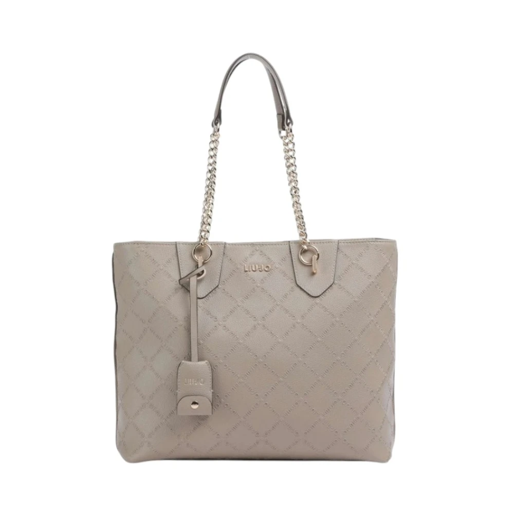 Liu Jo Vrouw Beige Stijlvolle Shopper Met Ritssluiting