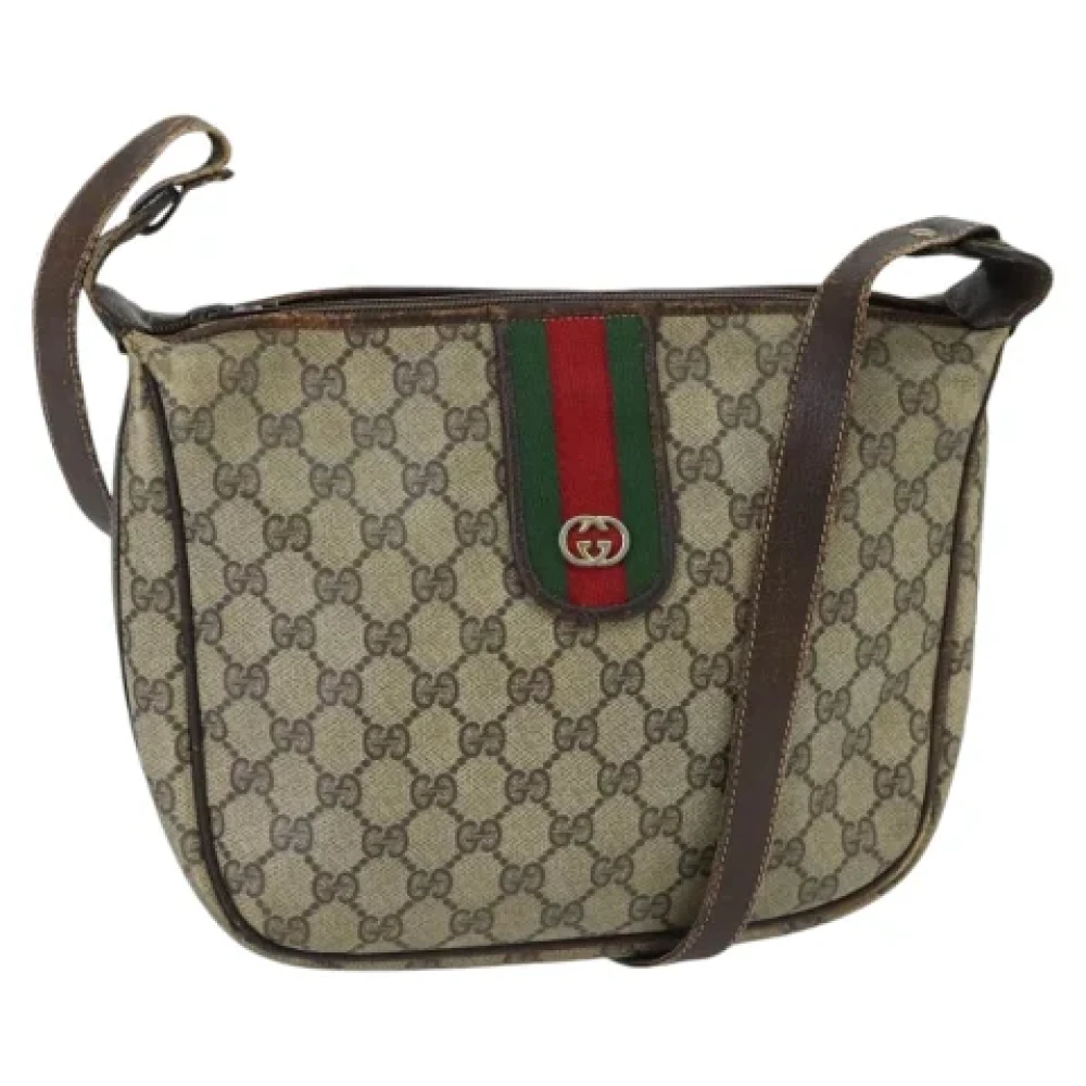 Gucci Vintage Pre-owned Canvas shoulder-bags Beige Dames