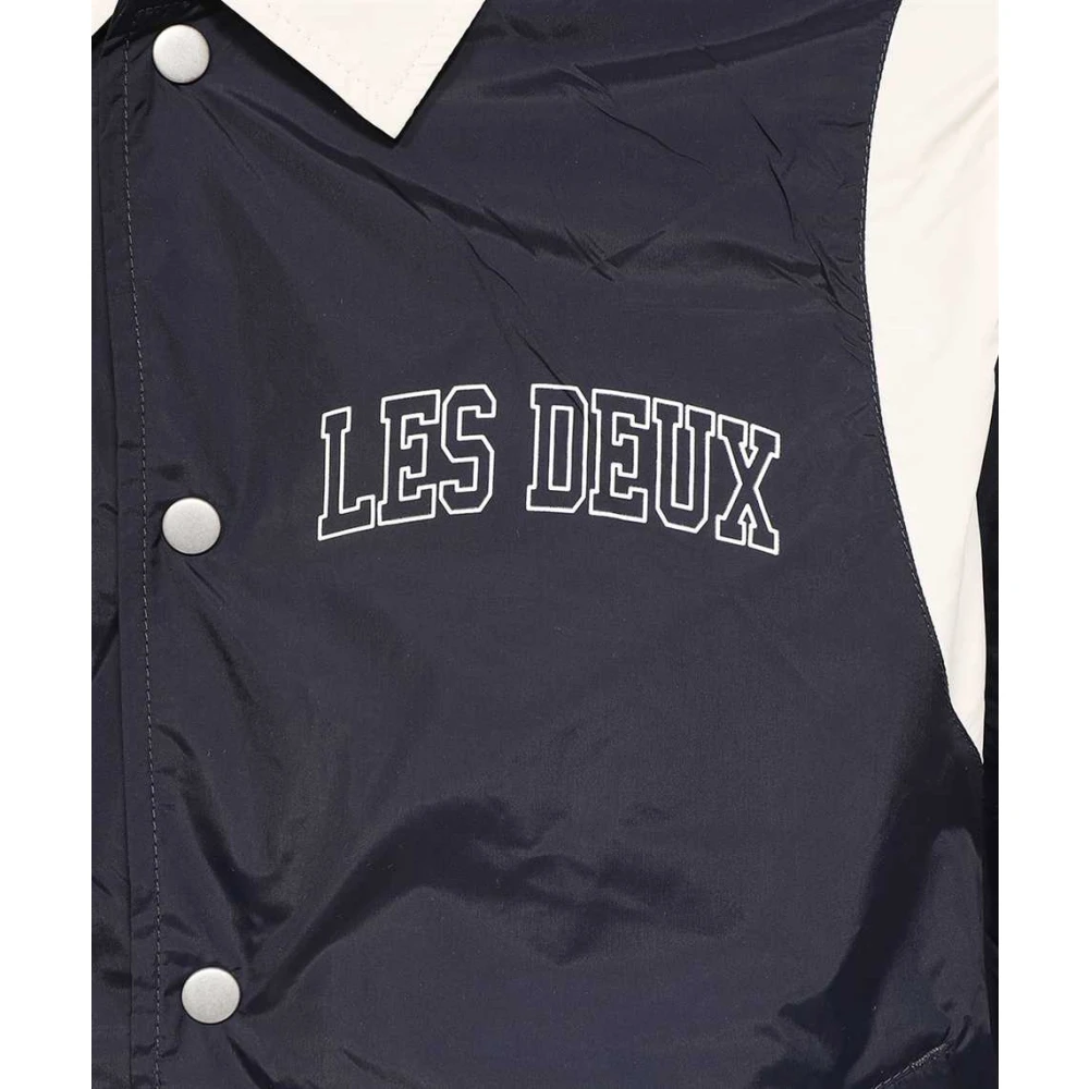 Les Deux Contrasterende Kraag Bomberjack Blue Heren
