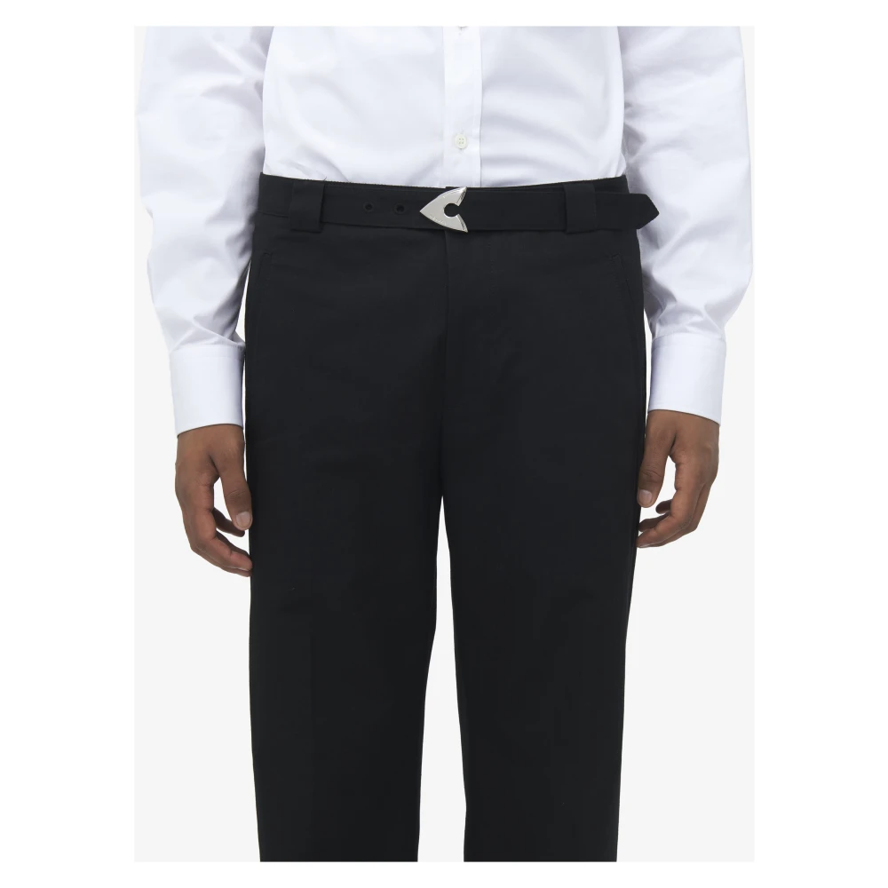 alexander mcqueen Zwarte katoenen broek met pijlgesp Black Heren