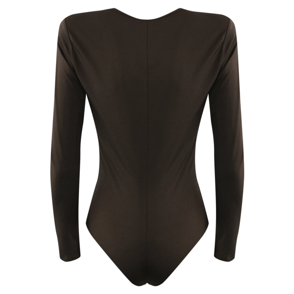 MVP wardrobe Lycra Body met Lange Mouwen Brown Dames