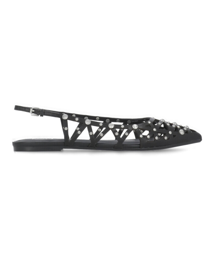 studded-black-leather-flat-shoes