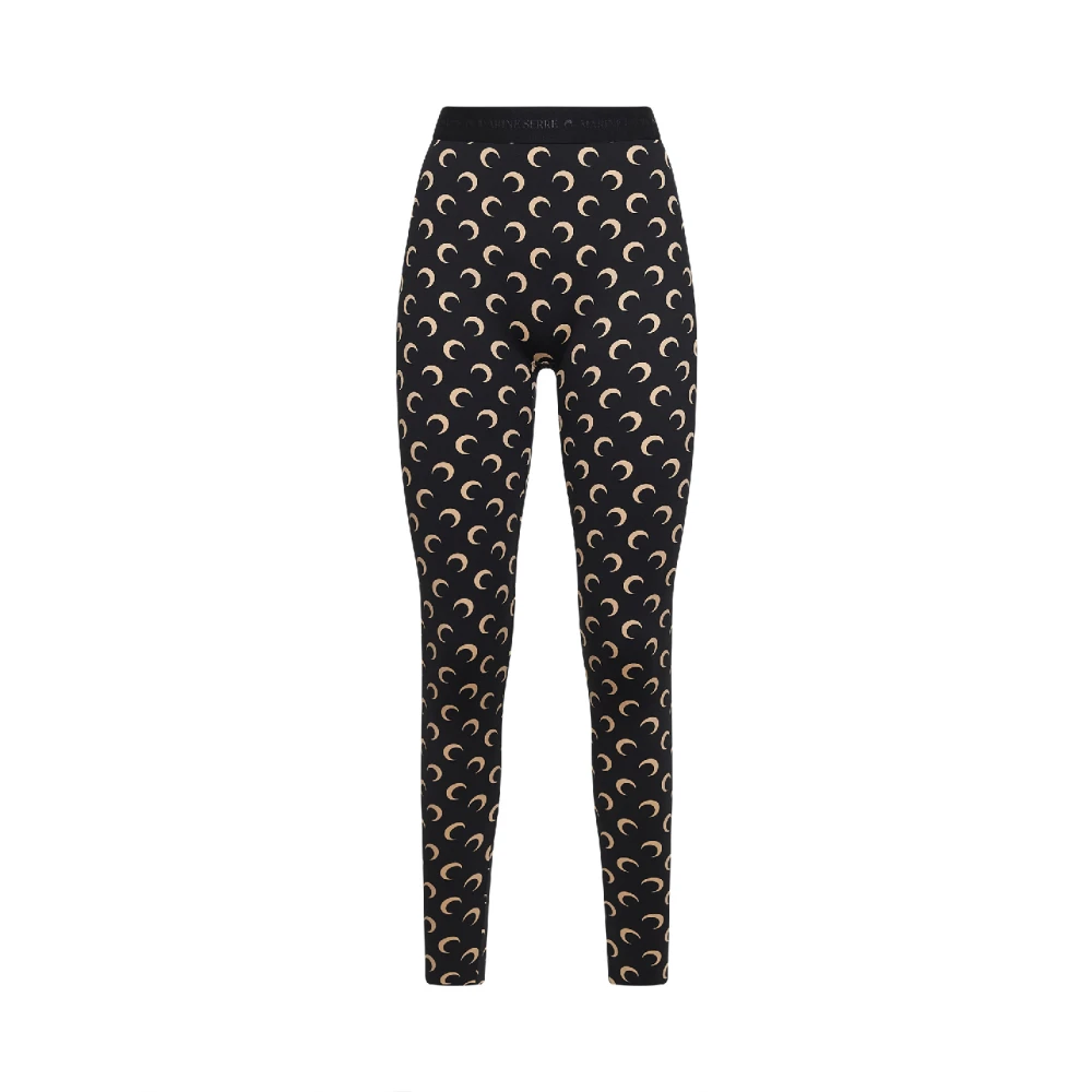 Marine Serre Women's Multicolor Leggings, M, Moon Printed Leggings