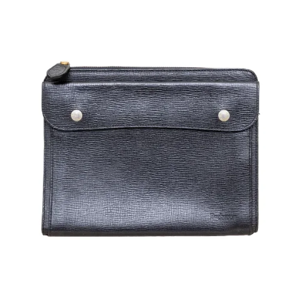 Burberry Vintage Pre-owned Leather clutches Black Dames