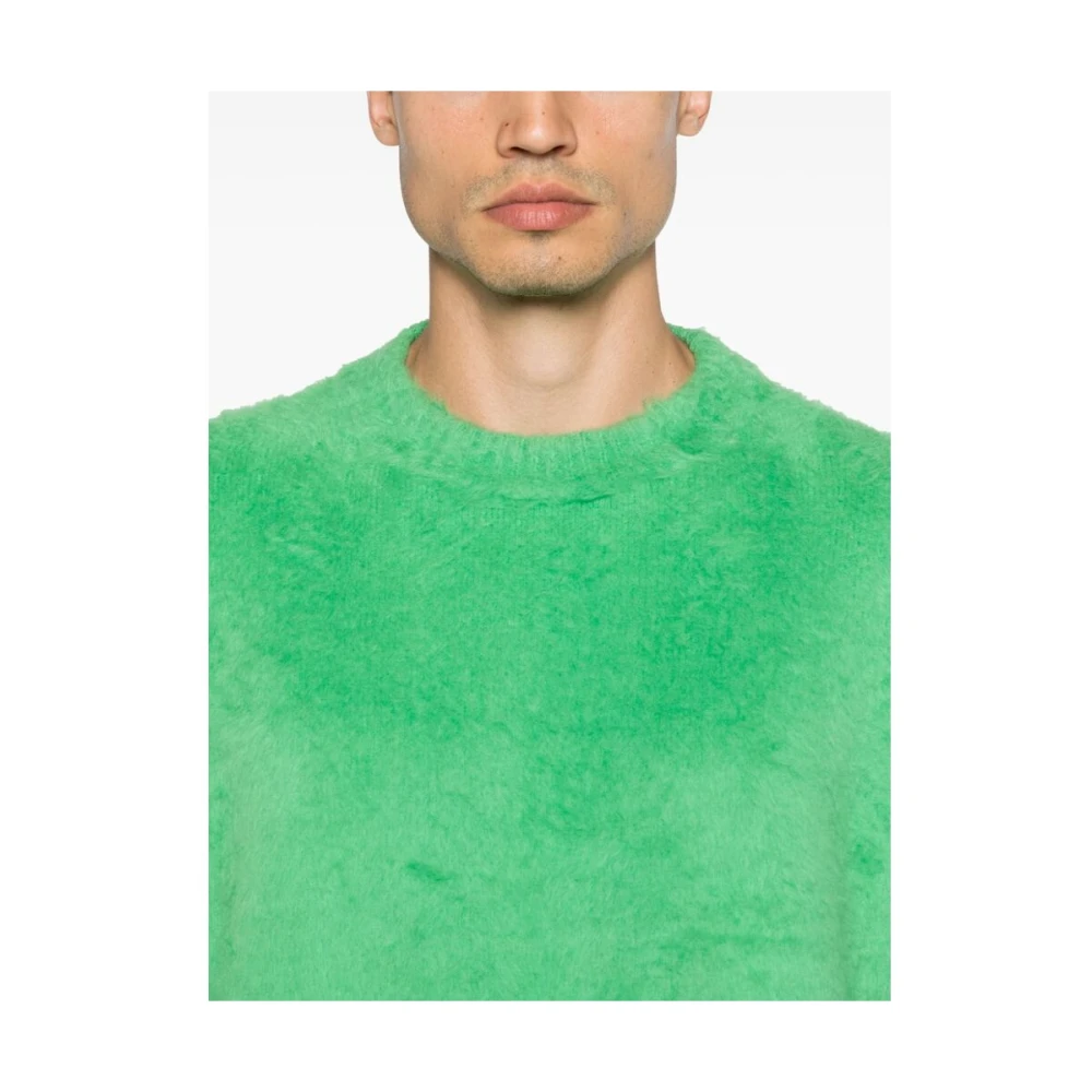 Roberto Collina Groene Katoenen Sweater met Franse Terry Voering Green Heren
