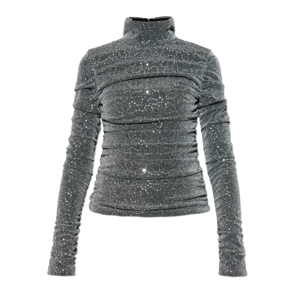 Dolce & Gabbana Top met lurex draad en pailletten Gray Dames